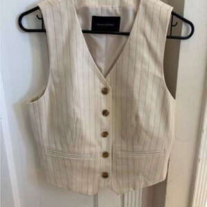 Banana Republic Cream Pinstripe Vest